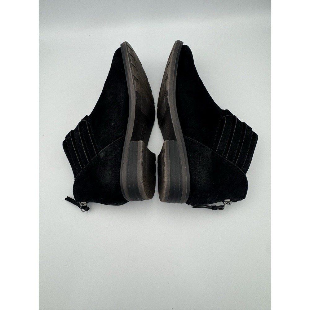 BareTraps Atticus Black Faux Suede Ankle Boots Women's 8.5M Strap Buckle Zip - Picture 5 of 9